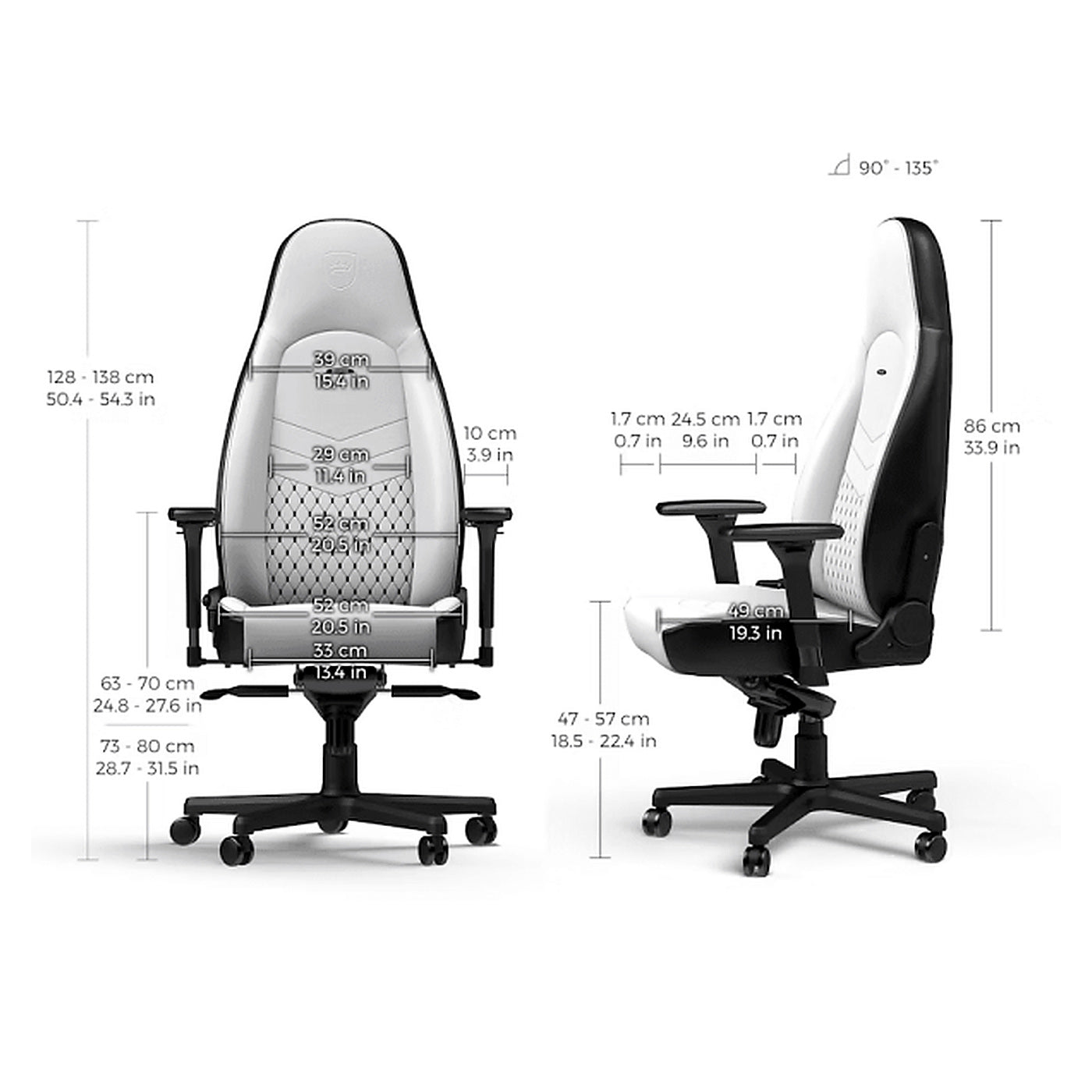 Chaise Noblechairs ICON White/Black - Photo 4