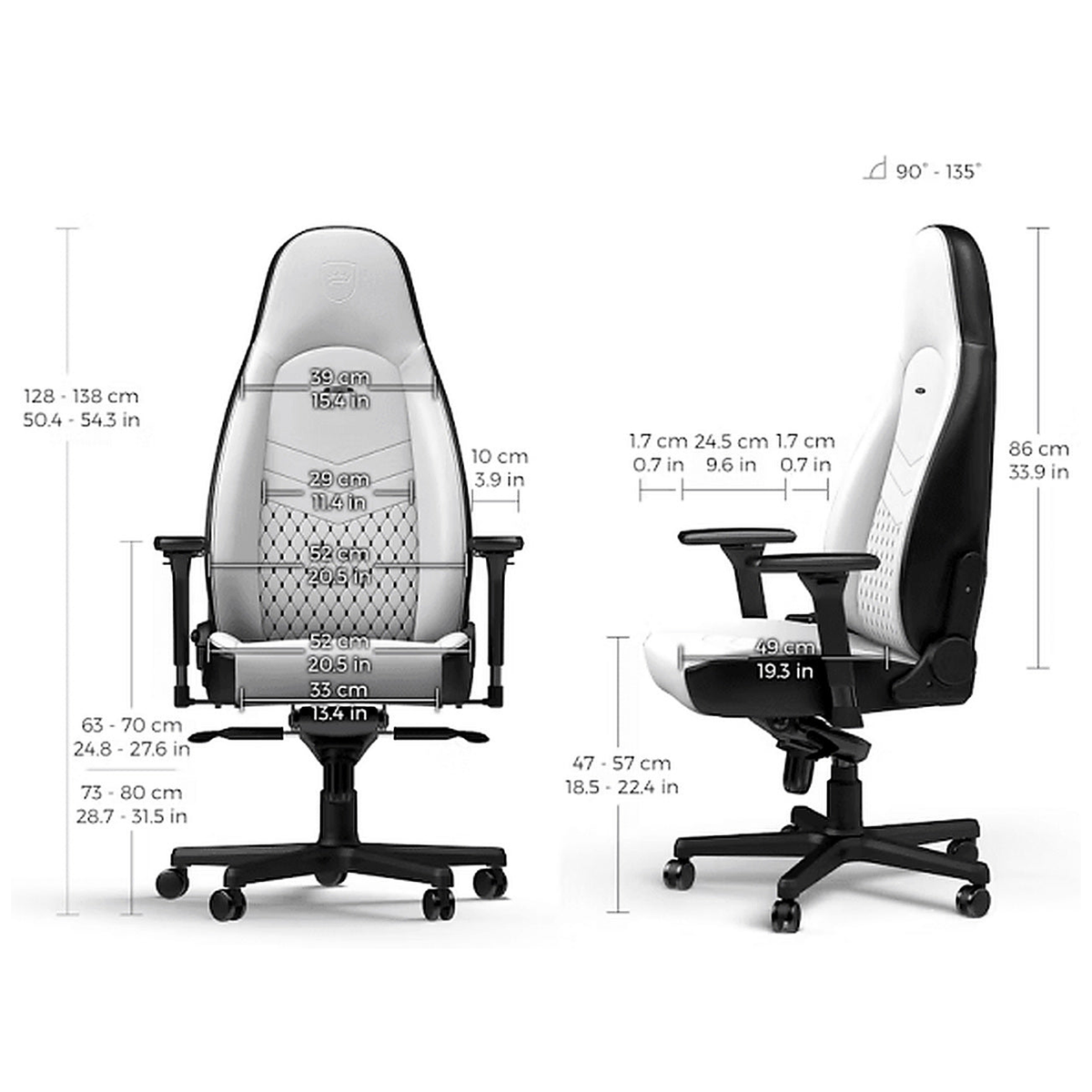 Chaise Noblechairs ICON White/Black - Photo 4
