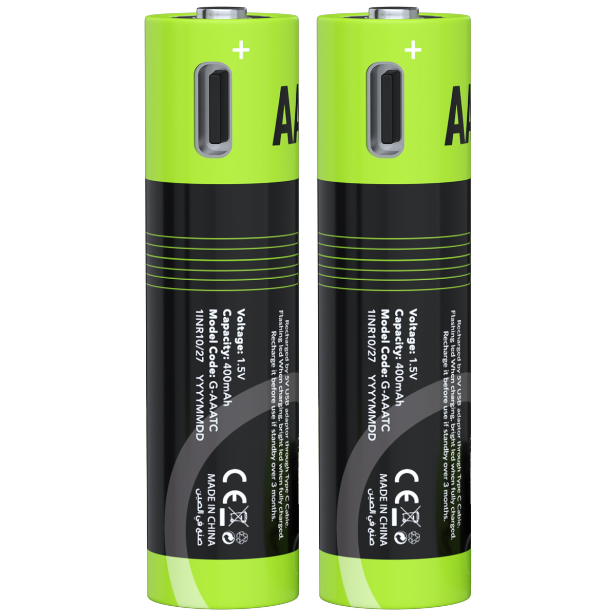 Goui Piles Rechargeables avec port Type-C AAA (2 pièces) | Prix Maroc