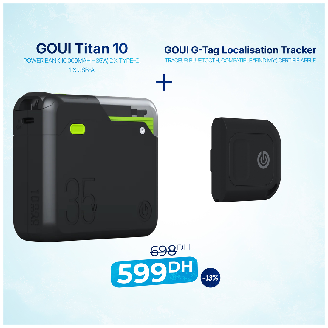 Pack Titan Power Bank 10 000mAh – 35W avec G-Tag Plus - Photo 1