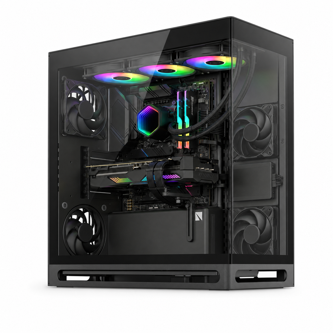 PC Gamer Ryzen 9 9950X3D RTX 5090 - vue face trois-quarts