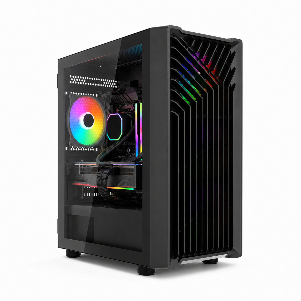 PC Gamer Ryzen 5 5500 - RTX 3060 12 Go - 16 Go DDR4 / SSD 512 Go - accès aux panneaux du boîtier
