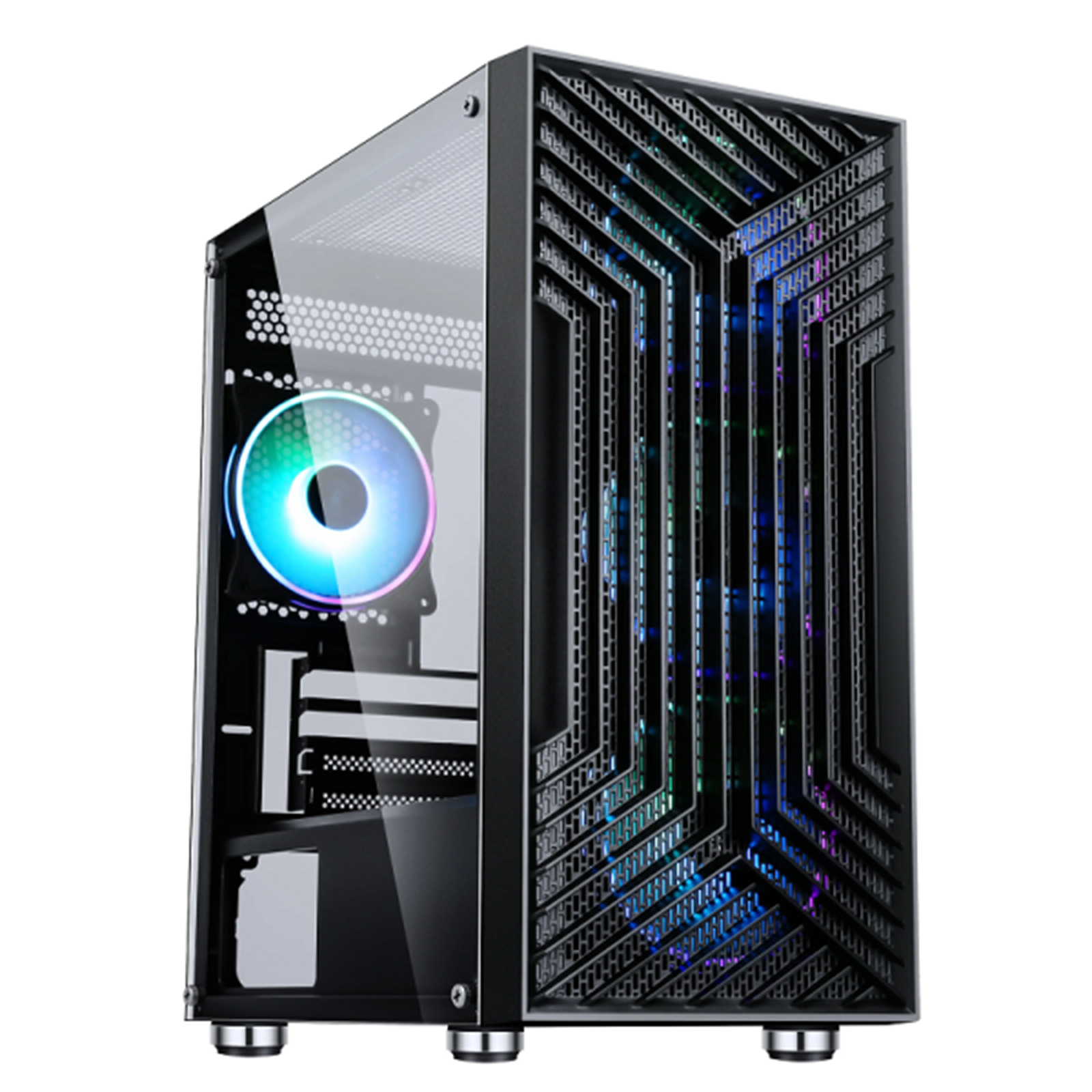 PC Gamer Ryzen 5 5600X - RTX 3050 8 Go - 16 Go DDR4 / SSD 512 Go - vue latérale du boîtier