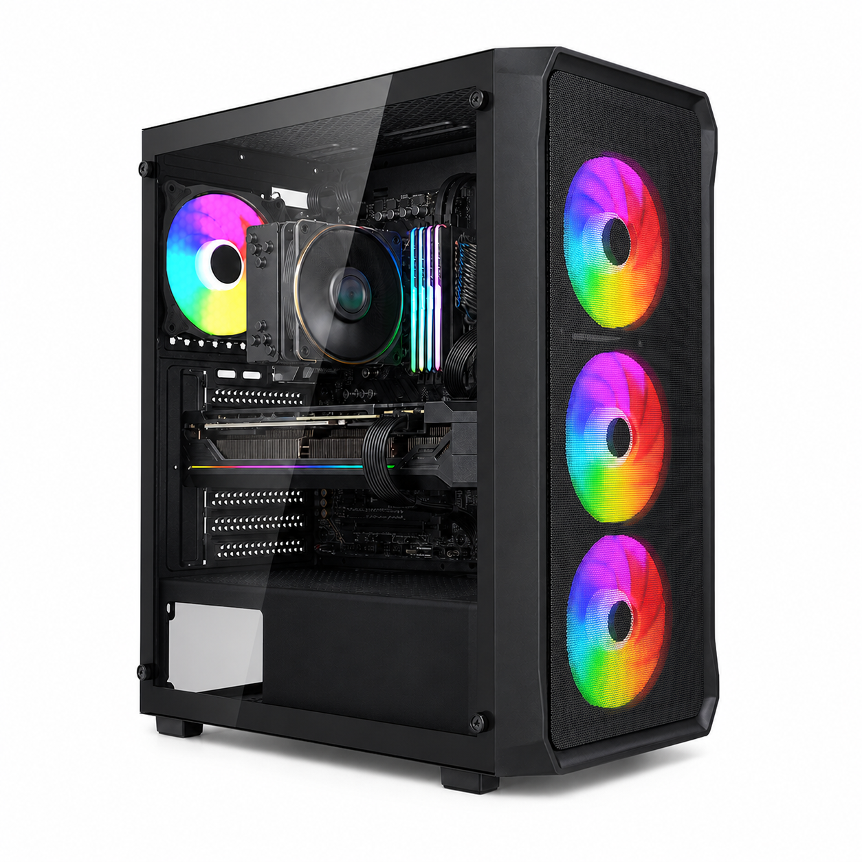 PC Gamer Ryzen 7 5700X - RTX 3050 8 Go - 16 Go DDR4 / SSD 512 Go - gestion interne des câbles