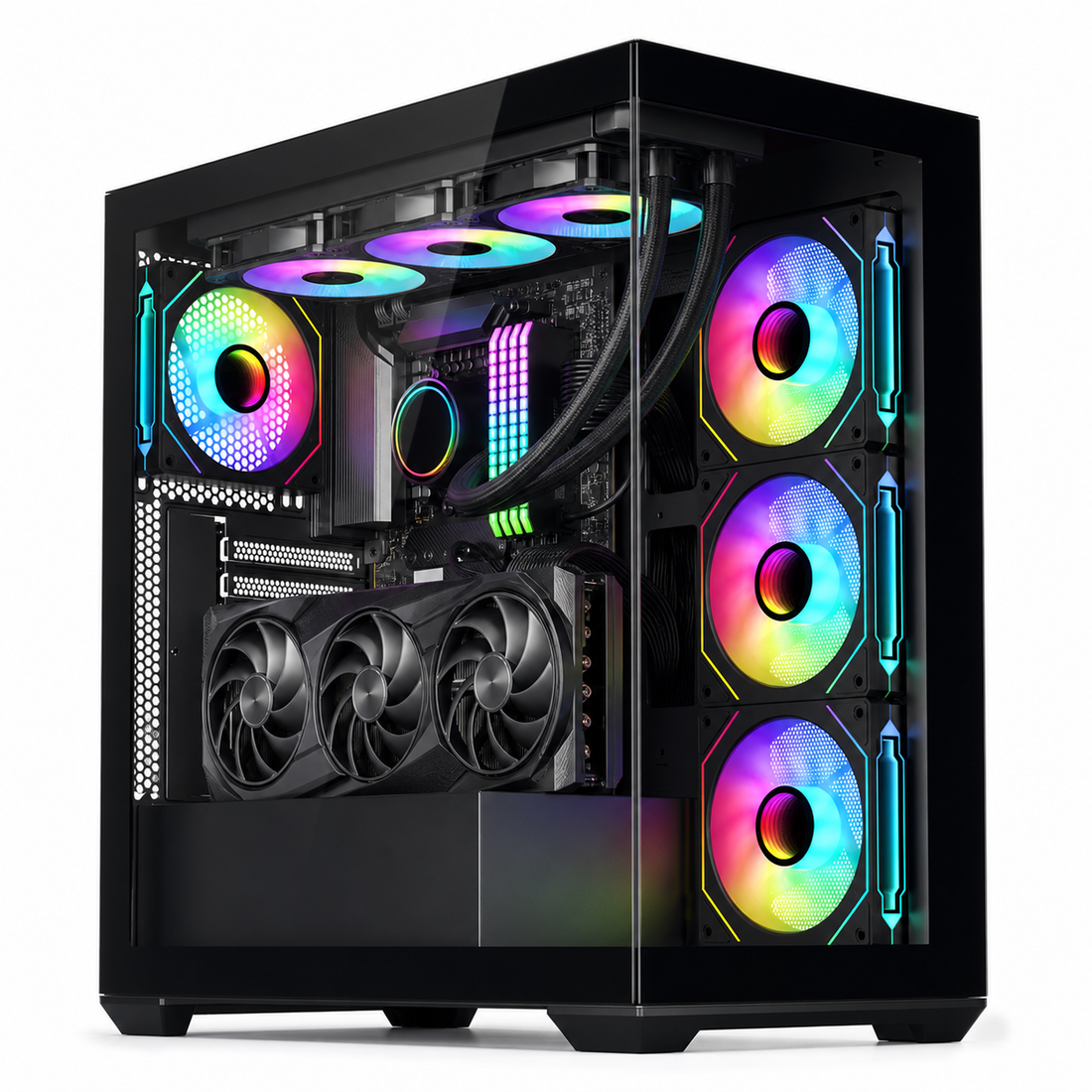 PC Gamer Ryzen 9 7900X - RTX 5060 Ti 8 Go - 32 Go DDR5 / SSD 1 To - vue principale du PC assemblé