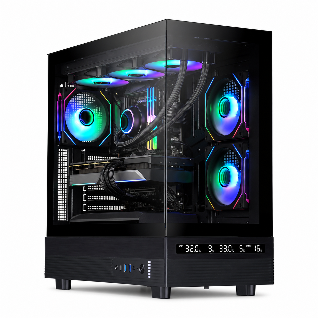 PC Gamer Ryzen 5 9600X - RTX 5060 Ti 8 Go - 16 Go DDR5 / SSD 1 To - vue principale assemblée