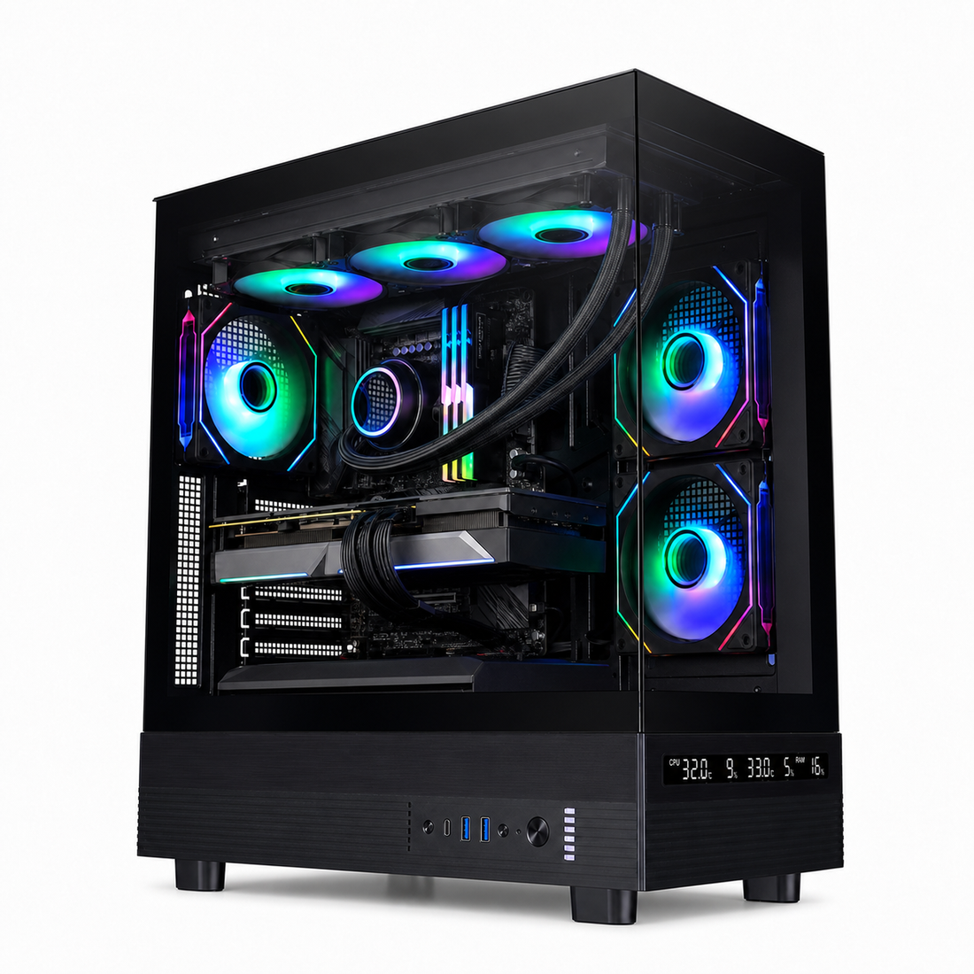 PC Gamer Ryzen 5 9600X - RTX 5060 Ti 8 Go - 16 Go DDR5 / SSD 1 To - vue principale assemblée