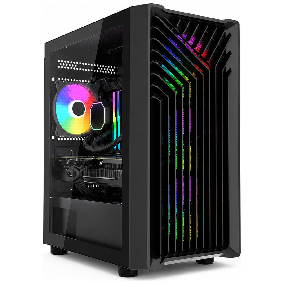 PC Gamer Ryzen 5 5600 - RTX 3060 12 Go - 16 Go DDR4 / SSD 512 Go - vue latérale du boîtier