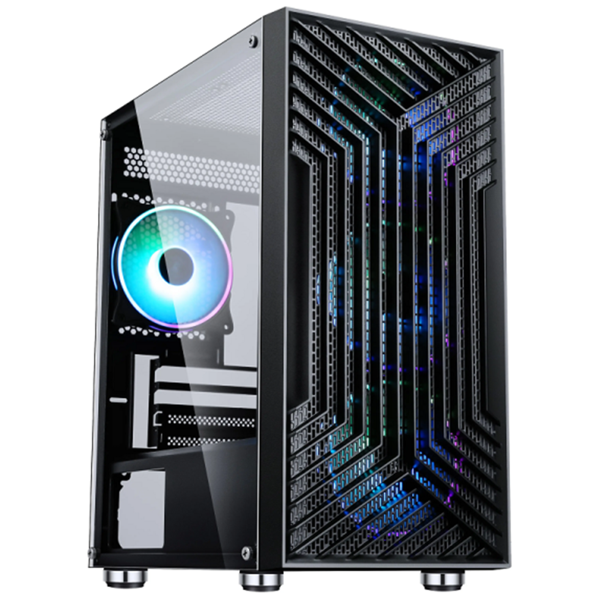 PC Gamer Ryzen 5 5600X - RTX 3050 8 Go - 16 Go DDR4 / SSD 512 Go - vue latérale du boîtier