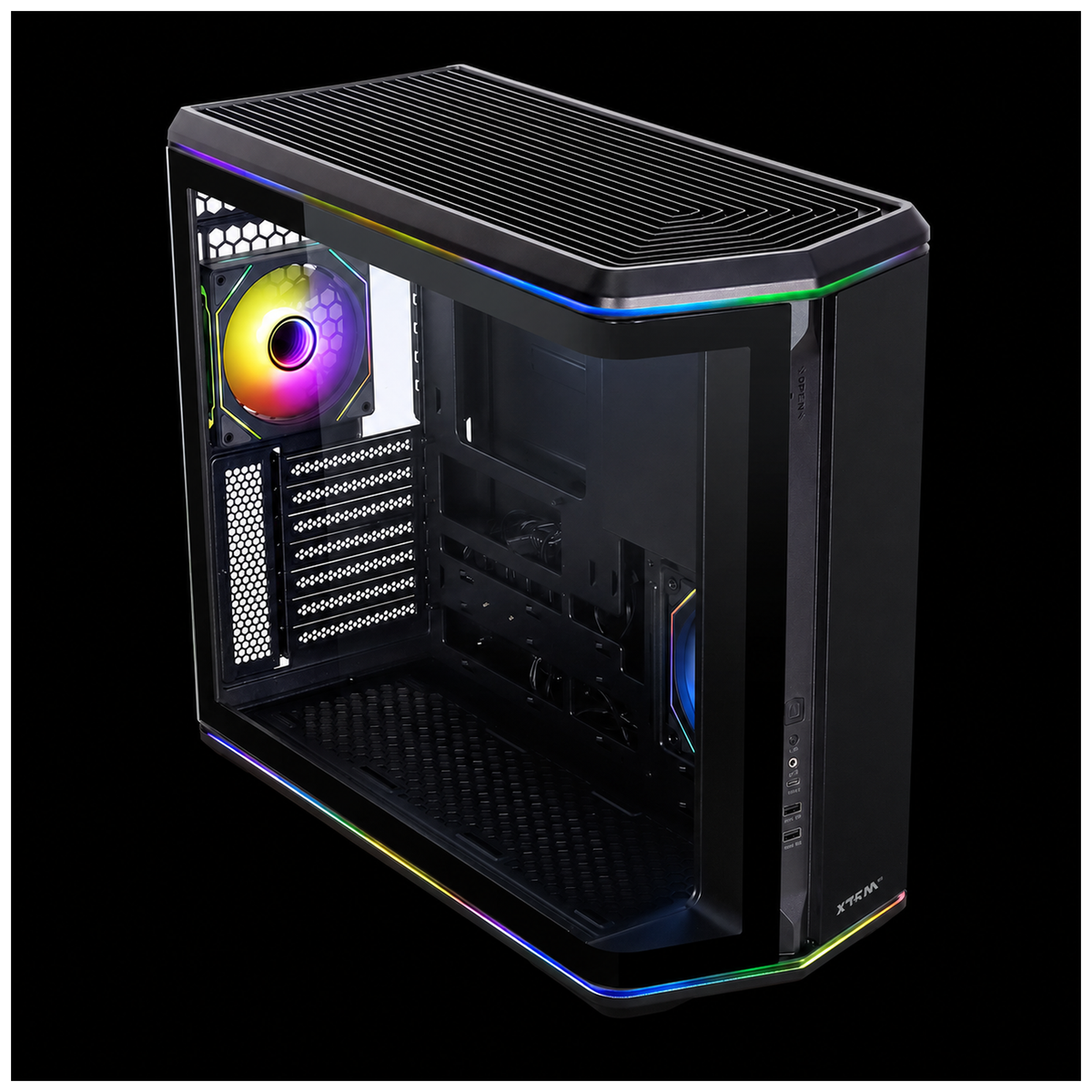 PC Gamer Ryzen 9 9950X - RTX 5070 12 Go - 32 Go DDR5 / SSD 1 To - accès aux panneaux du boîtier