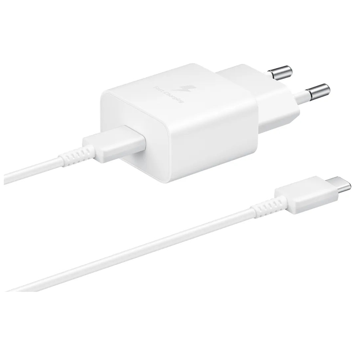 Achat Samsung Chargeur Secteur 15W USB-C vers USB-C Blanc Maroc - Vue face