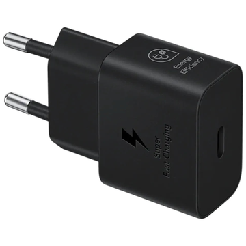 Achat Samsung Chargeur Secteur 25W USB-C vers USB-C Noir (Adaptateur seul, sans cable) Maroc - Vue face