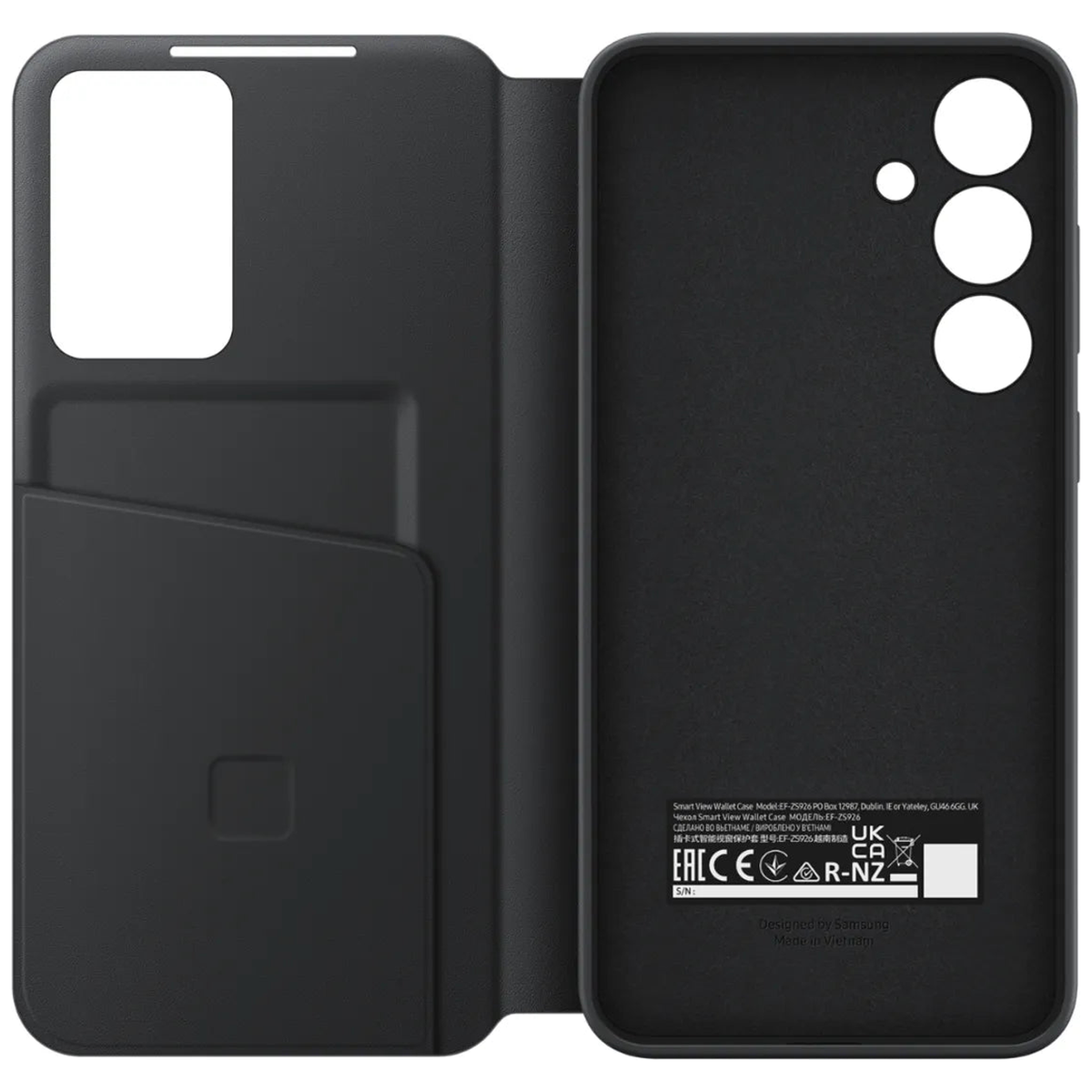 Design Samsung Etui portefeuille pour Galaxy S24+ Noir - Vue laterale