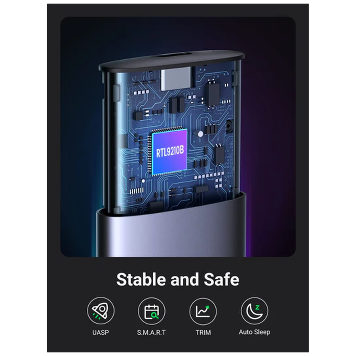Ugreen Boitier disque dur externe Nvme/M2 SATA SSD