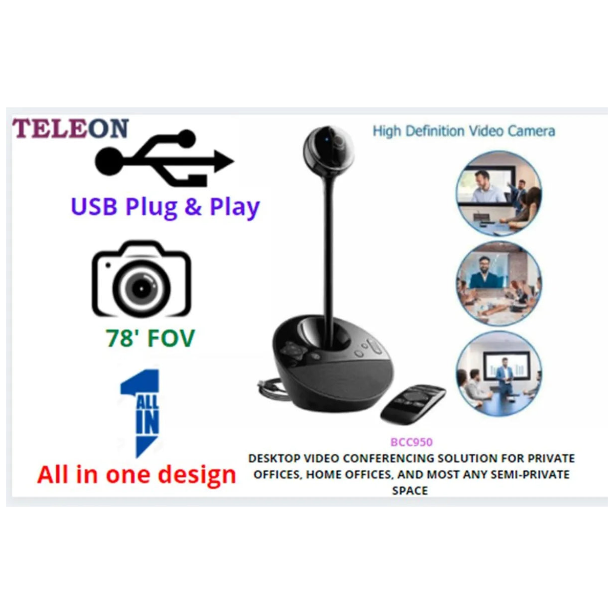 MAYDAN Webcam Logitech Logitechvc - Rally Noir - Photo 5