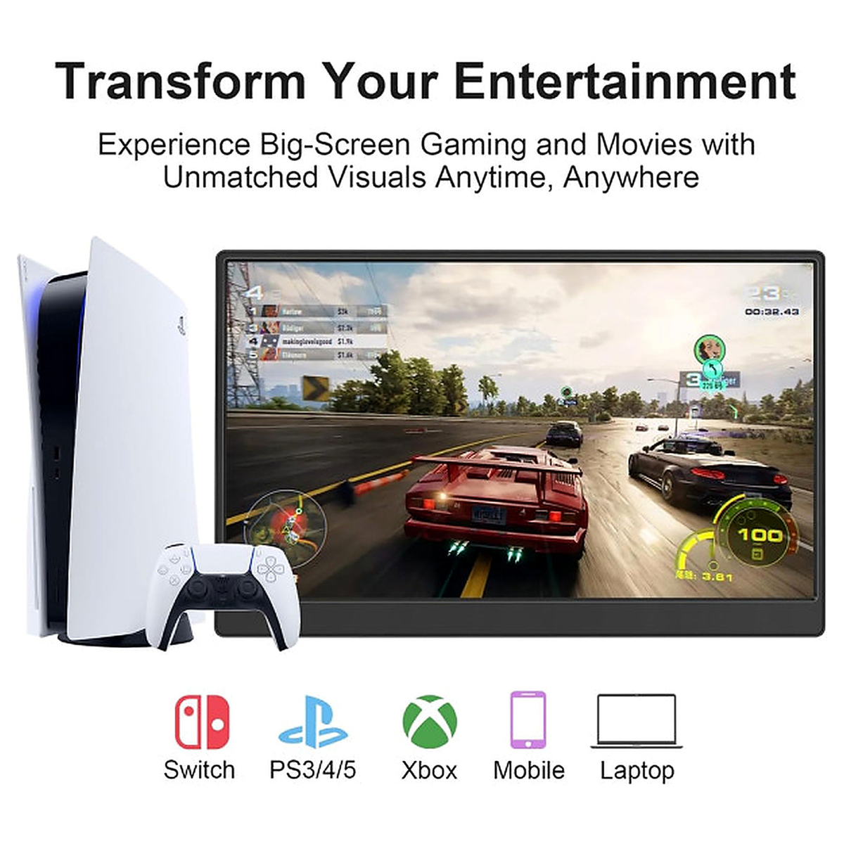 Moniteur XTRMLAB F156P02 Moniteur portable 15.6 pouces FHD IPS 60Hz - Photo 2
