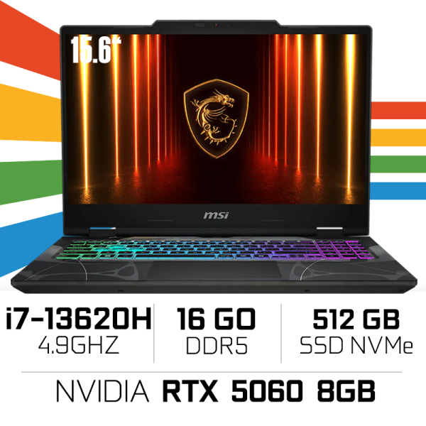 MSI Cyborg 15 B13WFKG-833XMA Intel i7-13620H/16GB DDR5/512GB SSD/RTX 5060 8GB/15.6" 144Hz/FreeDos /Black
