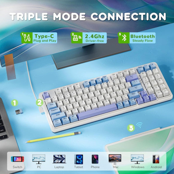 Redragon K664WBP Gloria PRO 96% Wireless RGB
