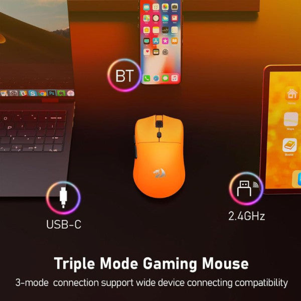 Redragon M919 Tri-mode 8k Gaming Mouse (Orange)