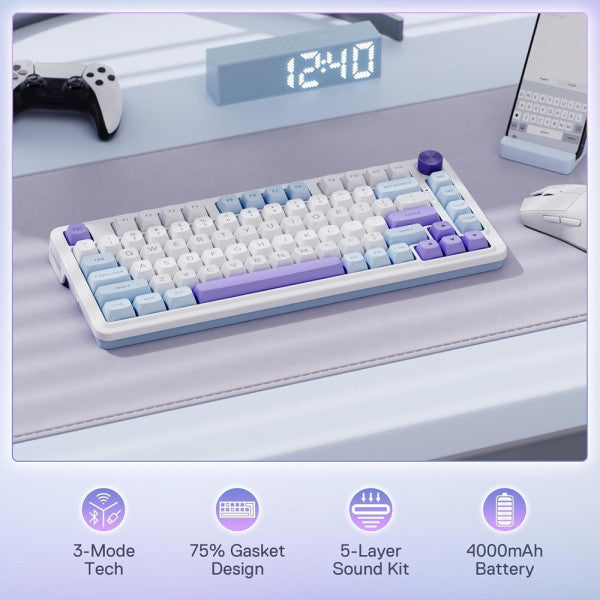 Redragon UCAL MAX K673 PRO 75% Wireless RGB (Moonrise Violet)