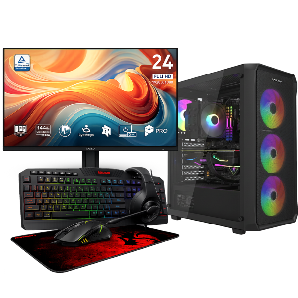 SETUP Ryzen 7 5700X RTX3050 8Go + MP243 E14 24" 144Hz + S101-BA-3
