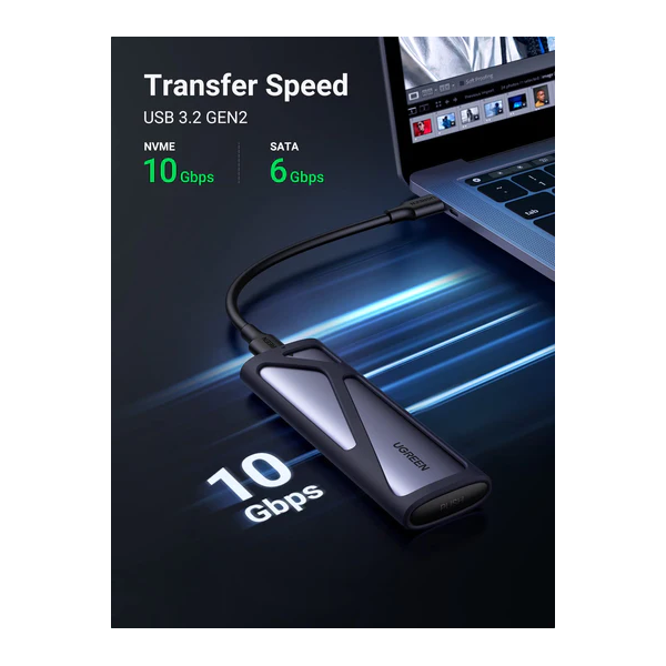 Ugreen Boitier disque dur externe Nvme/M2 SATA SSD