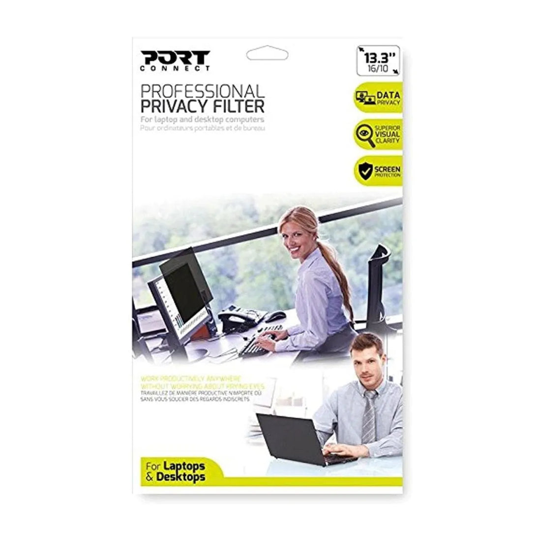 Achat Portdesign PORT PRIVACY FILTER 2D - 13,3' 16/10 -- 287 x 179 Maroc - Vue face