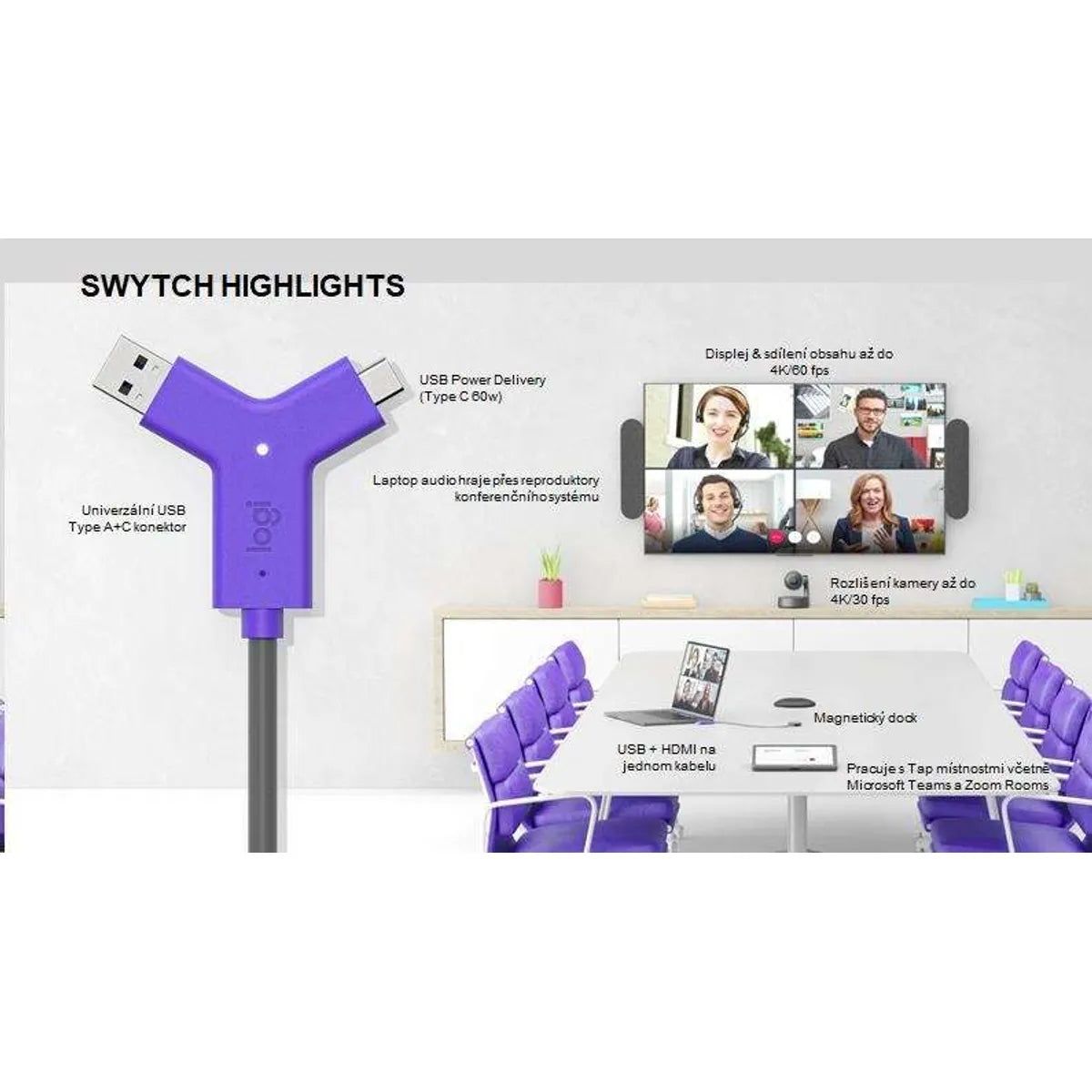 MAYDAN Accessoire Connectique Logitech Swytch Laptop Plug-and-display Displaylink - Photo 3