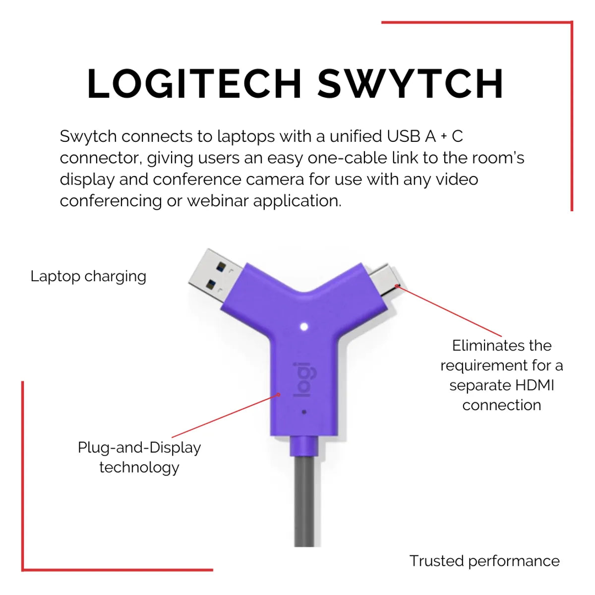 MAYDAN Accessoire Connectique Logitech Swytch Laptop Plug-and-display Displaylink - Photo 6