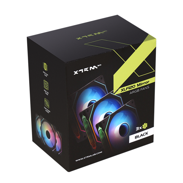 XTRMLAB XLF120 Mirror Triple Pack + Hub (Black)